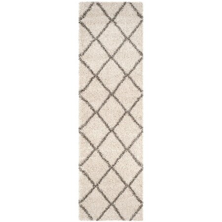Safavieh Hudson Shag Power Loomed Runner RugIvory & Grey 2 ft. 3 in. x 6 ft. SGH281A-26